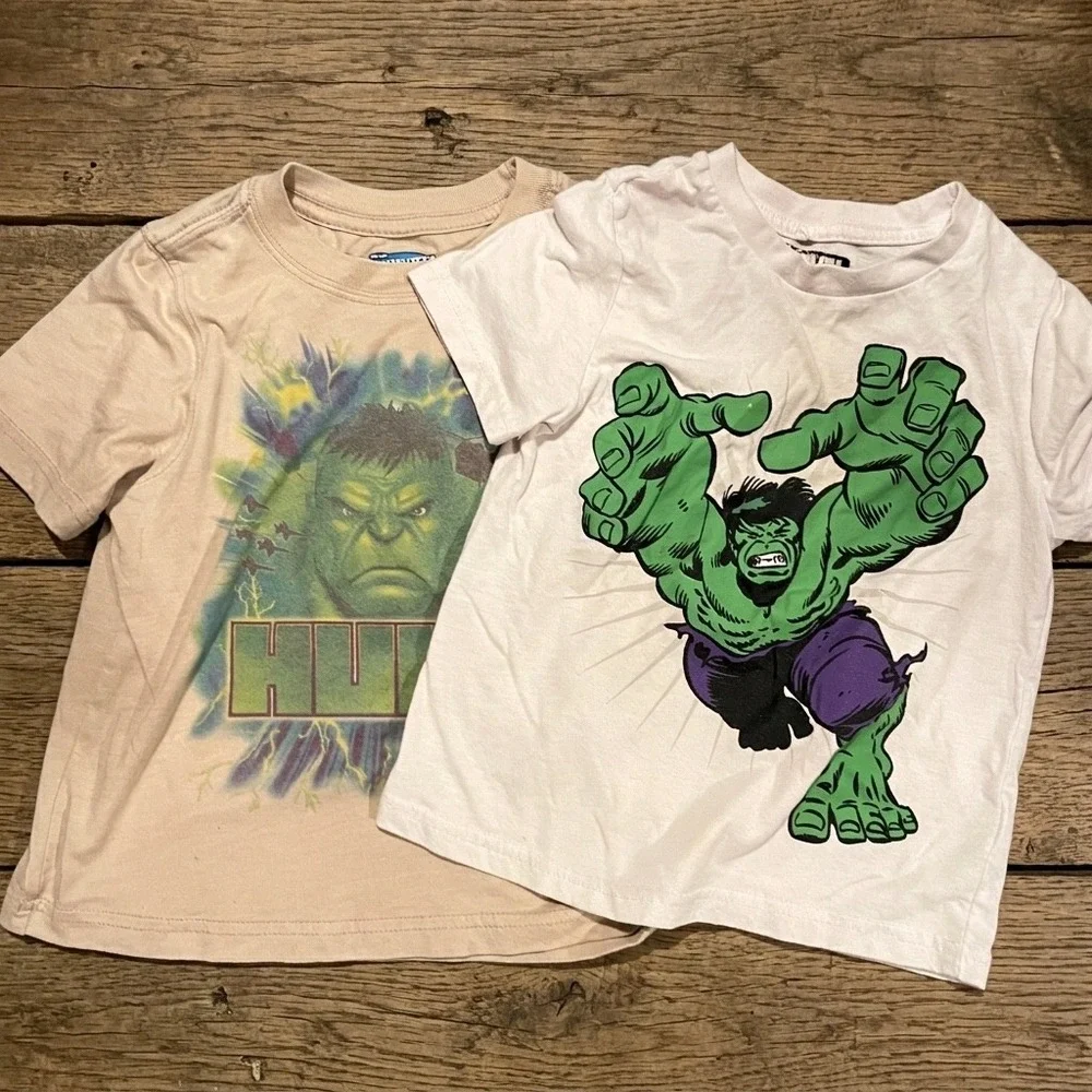 Marvel Hulk Graphic T-Shirt Lot 2 Old Navy Isaac Morris Toddler Boys 4T